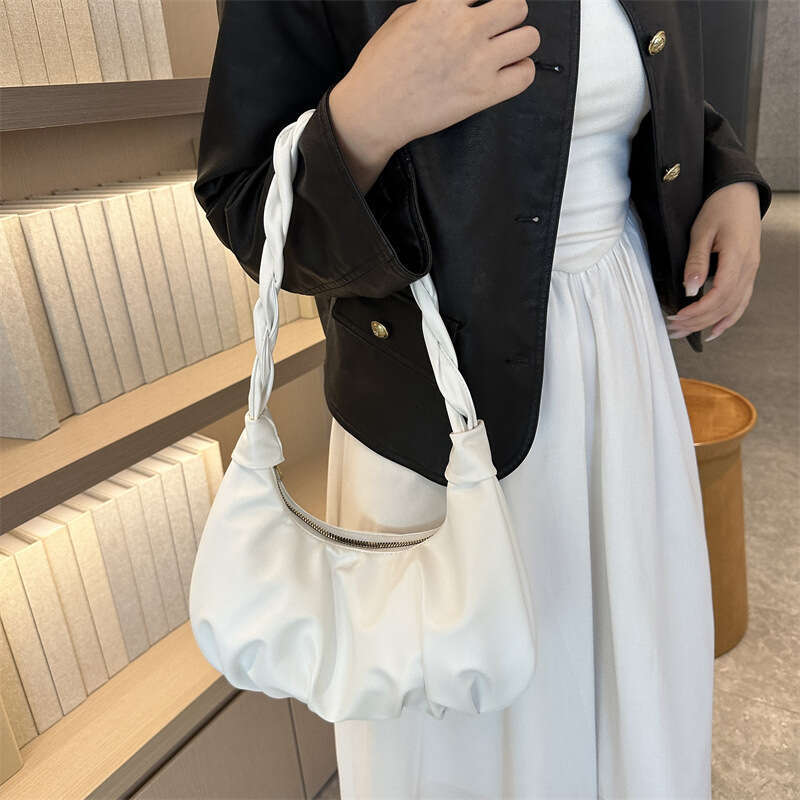 New Simple Pleated Women's Dumpg Casual Commuter Underarm Bag