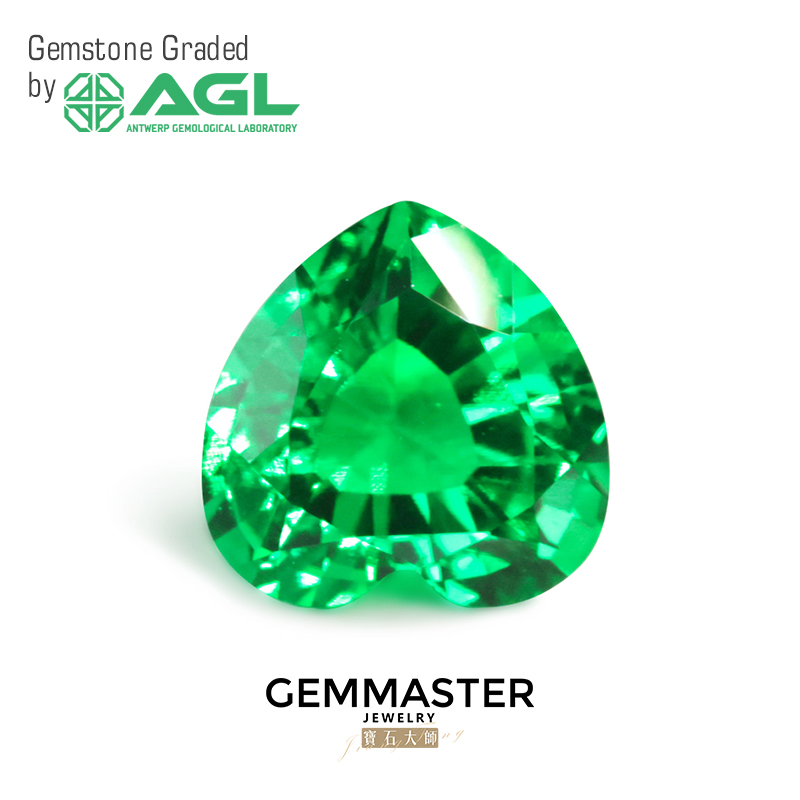 Heart Lab Grown Emerald VVS VS Verdant Green Muzo Green Loose Emerald With AGL certificate Lab Emerald Custom Ring Earrings