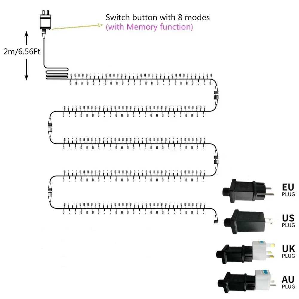 Firecrackers Cluster Garland Fairy Lights Copper Wire Remote Control LED String Lights Wedding Party Christmas Room Decorations Z241203