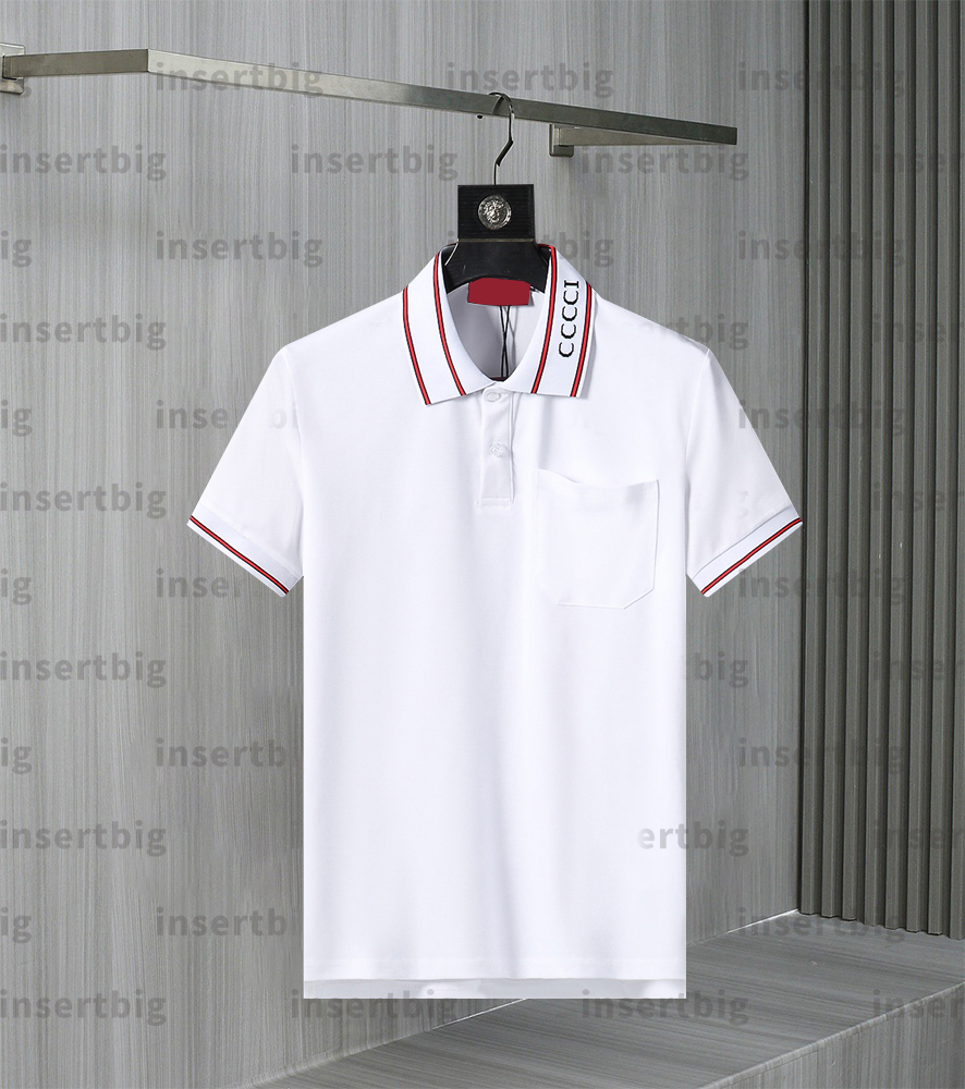 2025 Summer New High End Casual Fashion Mens Polo Collar Colorful Contrast Short Sleeve 100% Cotton 6999