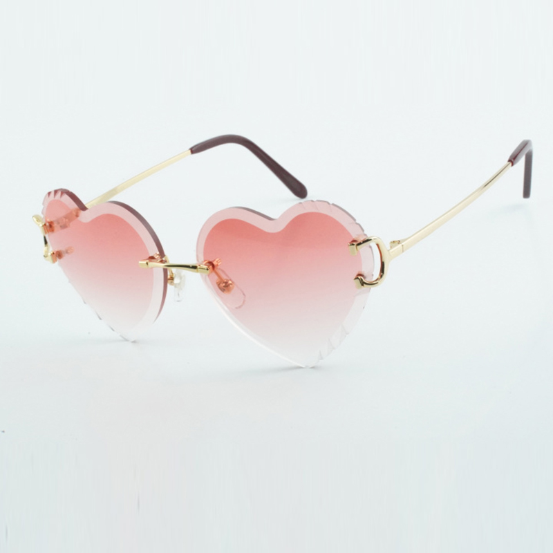 Factory direct sales casual style claw metal wire legs with heart-shaped cut lens sunglasses 8300687 size 60-18-135mm