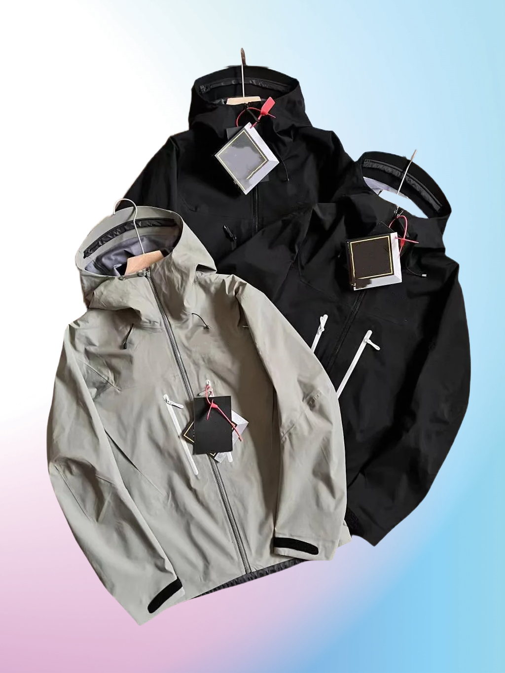 Mens Three-Layer Outdoor Waterproof For Men Male Casual Hiking Bone Bird Arc Beanie Man Jackets Coat Clothing 357