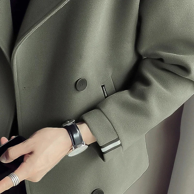 Autumn/winter mens tailored wool jacket sexy Korean trend British style casual loose cardigan jacket 241203