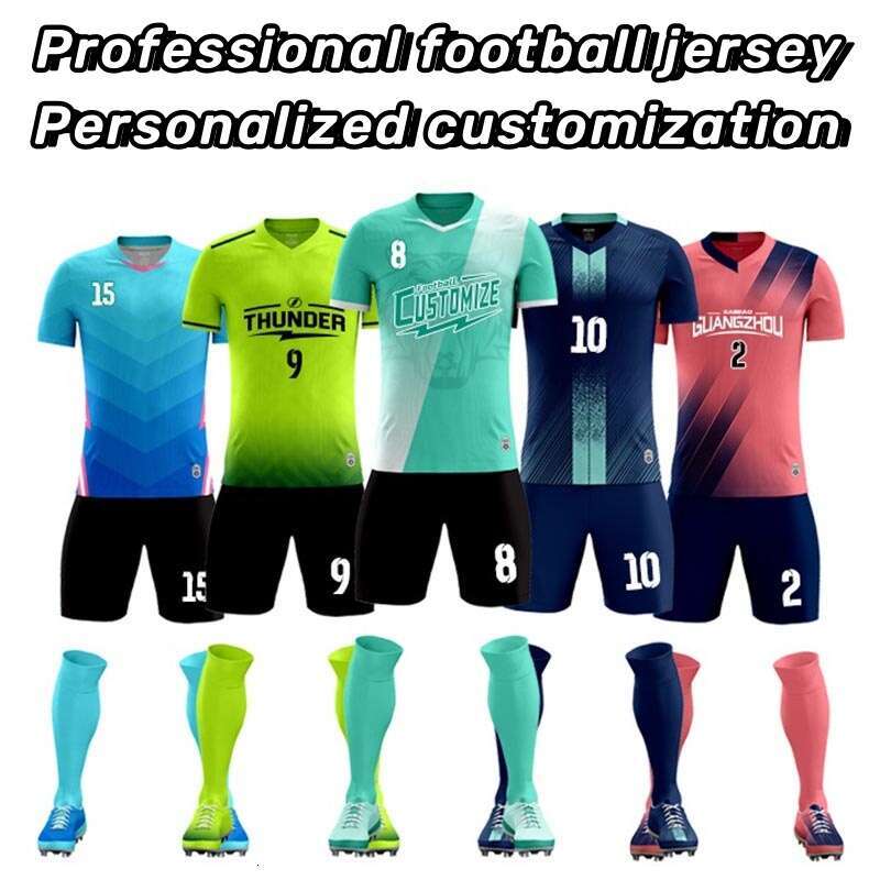 2025 Adult Kids Football Jersey Men Boy Customize Soccer Uniforms Kit Sports Clothes Women Futsal Sportswear Training Tracksuit Child