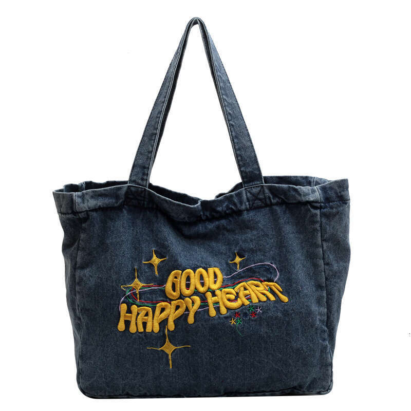 New large capacity denim shoulder bag, student canvas backpack, women's crossbody bag, handbag