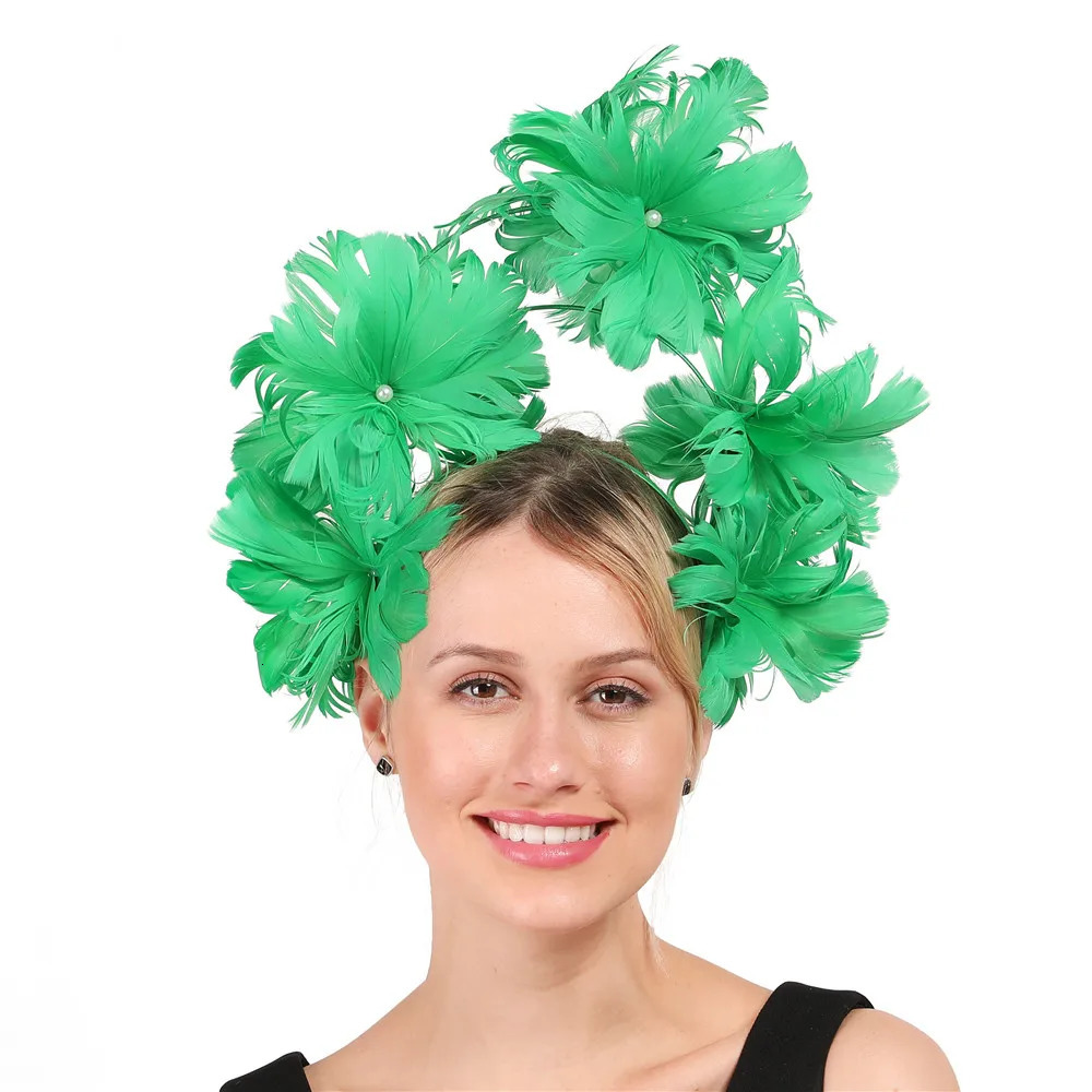 Fancy Feather Flower Headband Fascinator Womens Hat Headband Fashion Mesh Headband Elegant Womens Unique Headband Ocn 241203