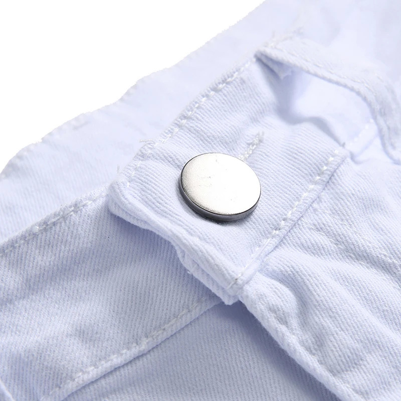 Hole denim pants mens trendy ripped jeans pure thin fully matched street hip-hop mens plus size 241203