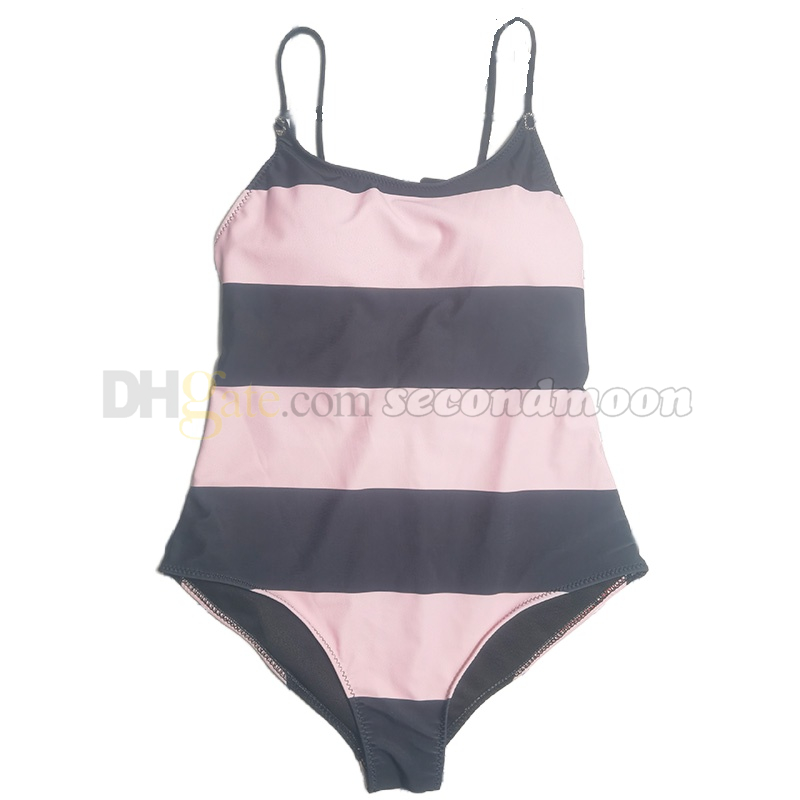 Striped Print Swimsuit Women Strappy Swimwear One Piece Beach Wear Fashion Backless Swimming Wear