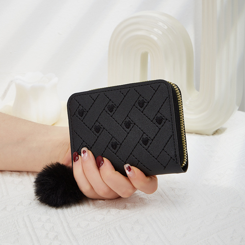 2024 Korean Edition New New Single Zipper Multi functional Short Women's Zero Wallet Fashionable and Minimalist Bag