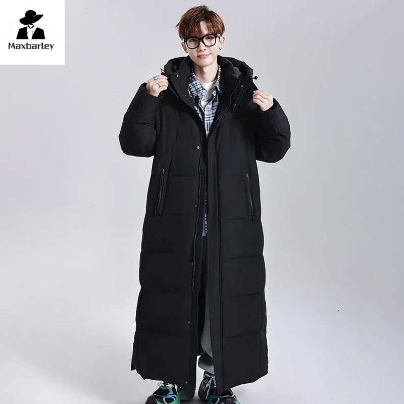 Winter Long Down Jacket Mens Womens y Lightweight Hooded Goose Warm Parka Streetwear Snow Thick Puffer w241112