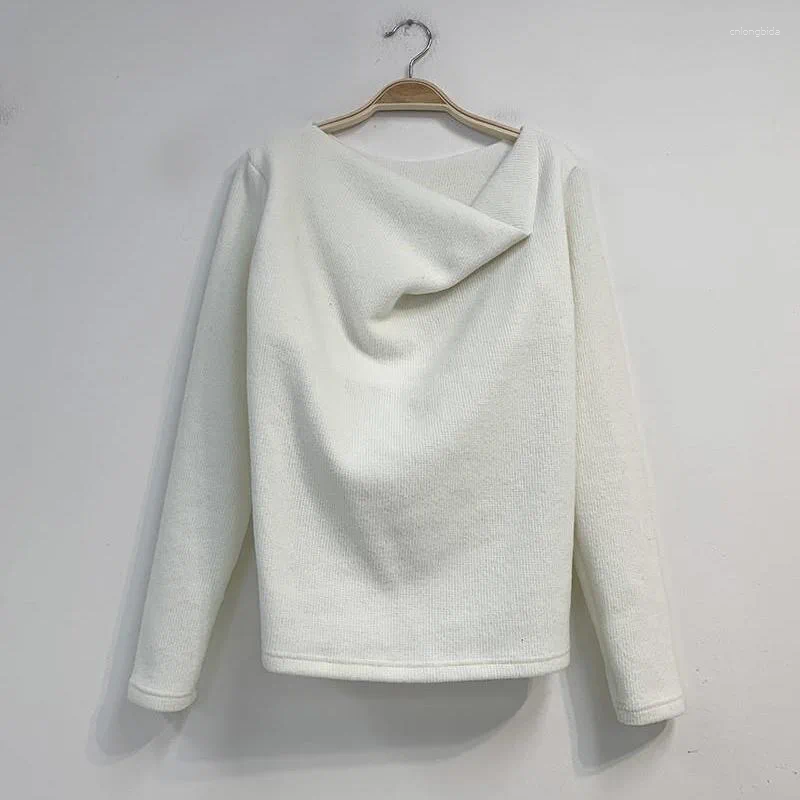 Womens Blouses Double-sided Velvet Shirts Women Long Sleeve Slim Irregular Collar Solid Color Autumn Winter Casual Wram Ladies Tops