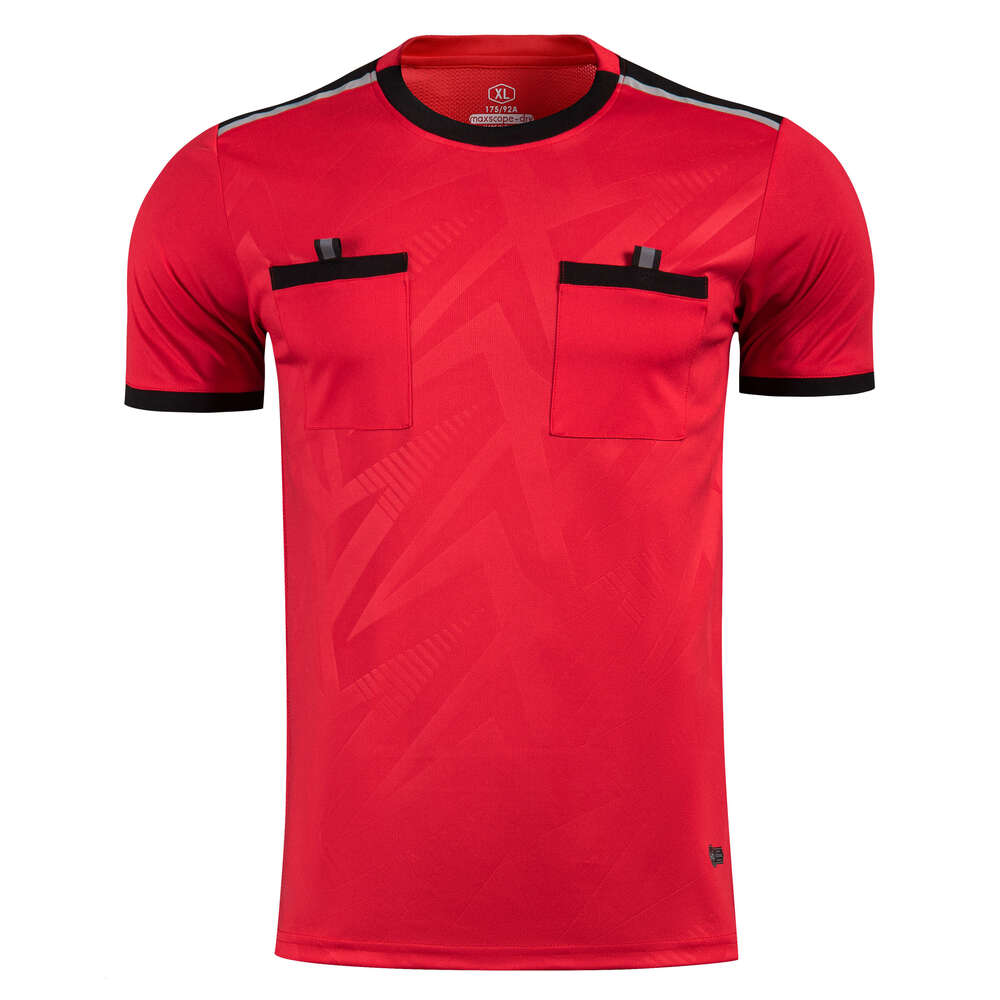 2025 Professional Men Referee Uniforms Soccer Football Jerseys Shirts Pockets Judge Short Sleeve Team Shirt Sportswear Clothes