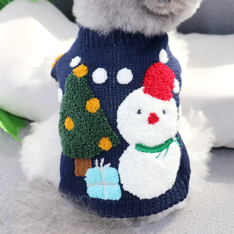 Update Charming Autumn/Winter Fleece Sweatshirt For Miniature Dogs - Festive Teddy Bear Printed Christmas Jumper