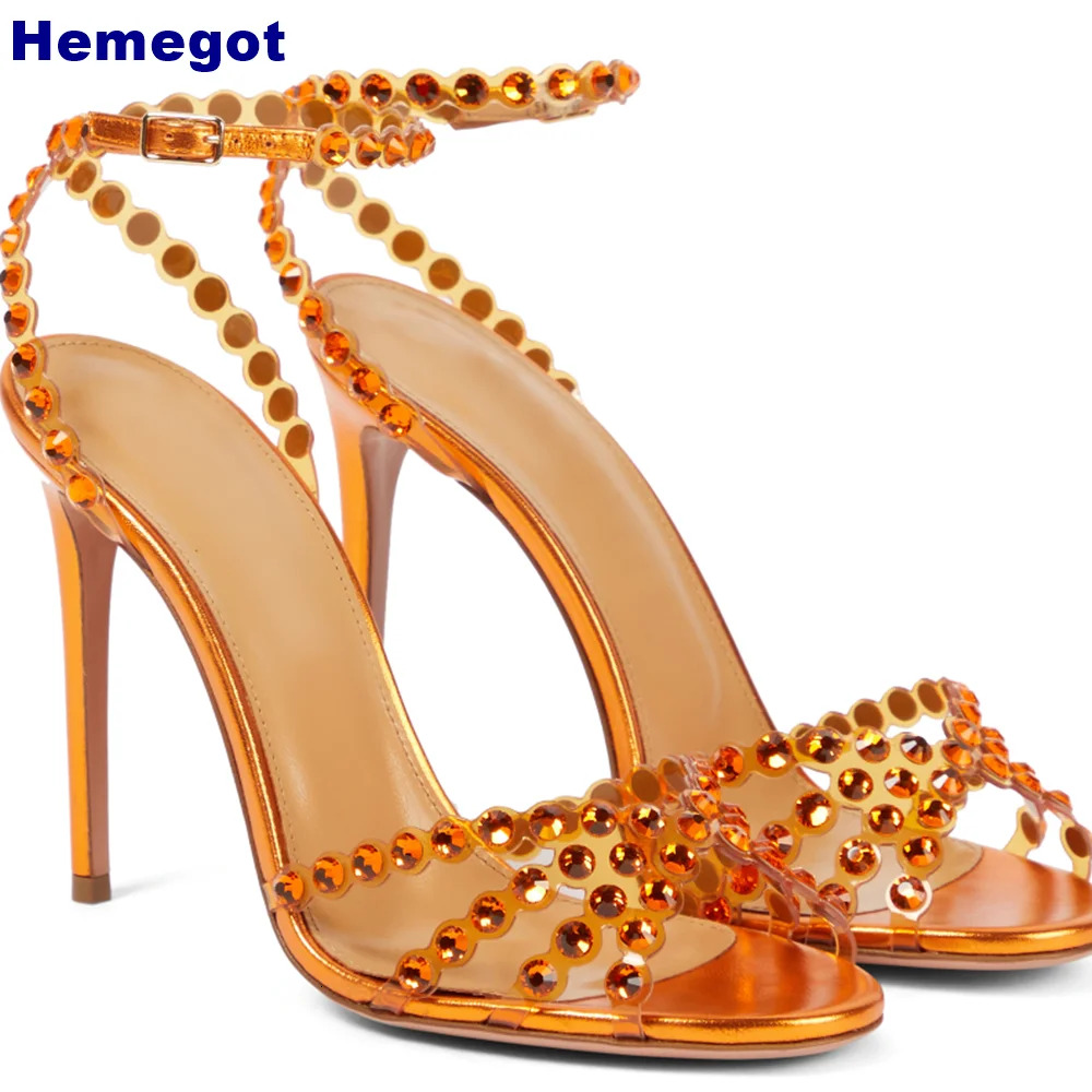 Crystal Bg 2024 Summer Sexy Banquet Peep Toe Pumps 35-43 Size Fashion Women's Thin High Heel Sandals