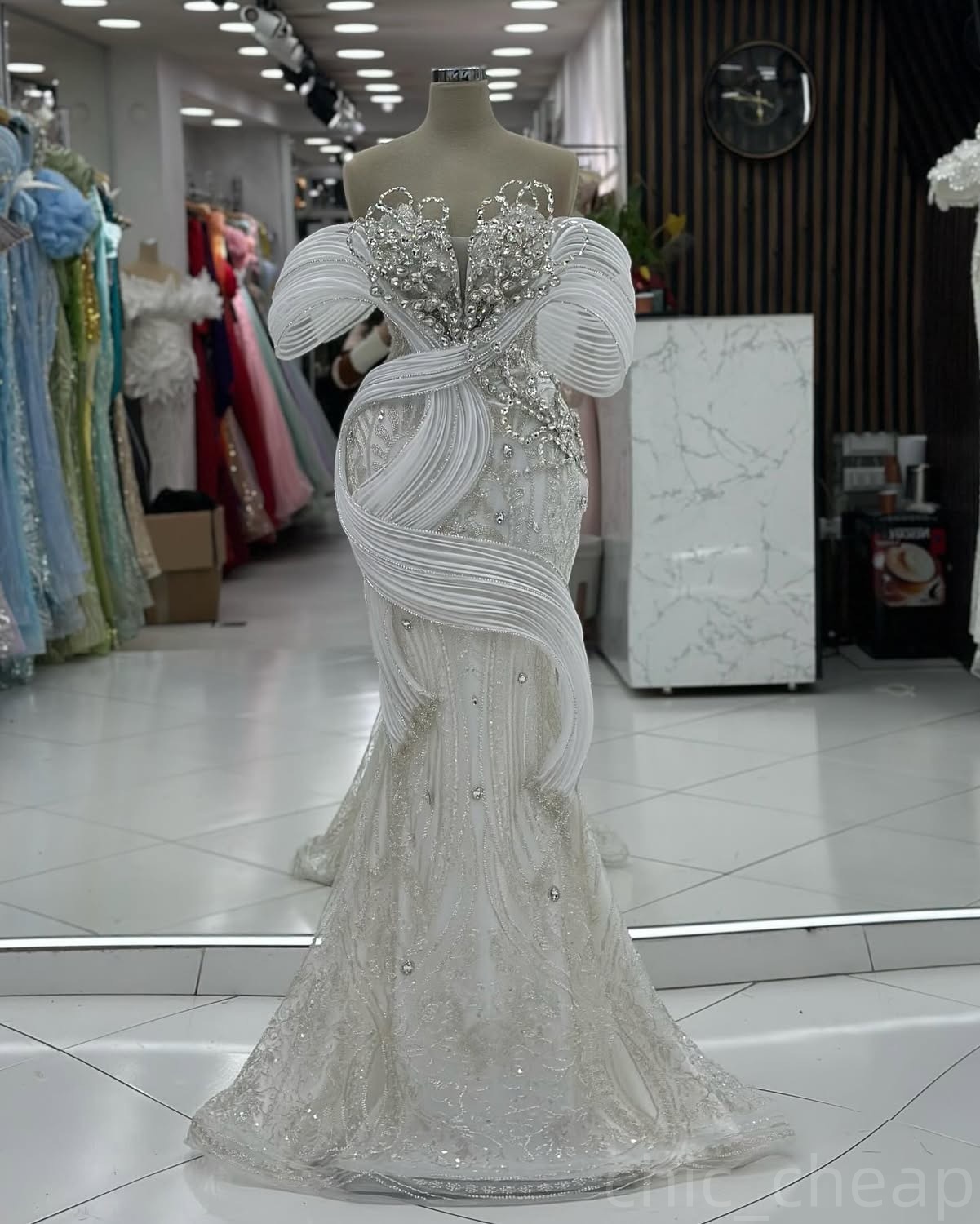 Ivory Mermaid Prom Dresses 2024 Rhinestones Sequined Stylish Evening Formal Party Second Birthday Engagement Gowns Plus Size Dress For Special Occasio