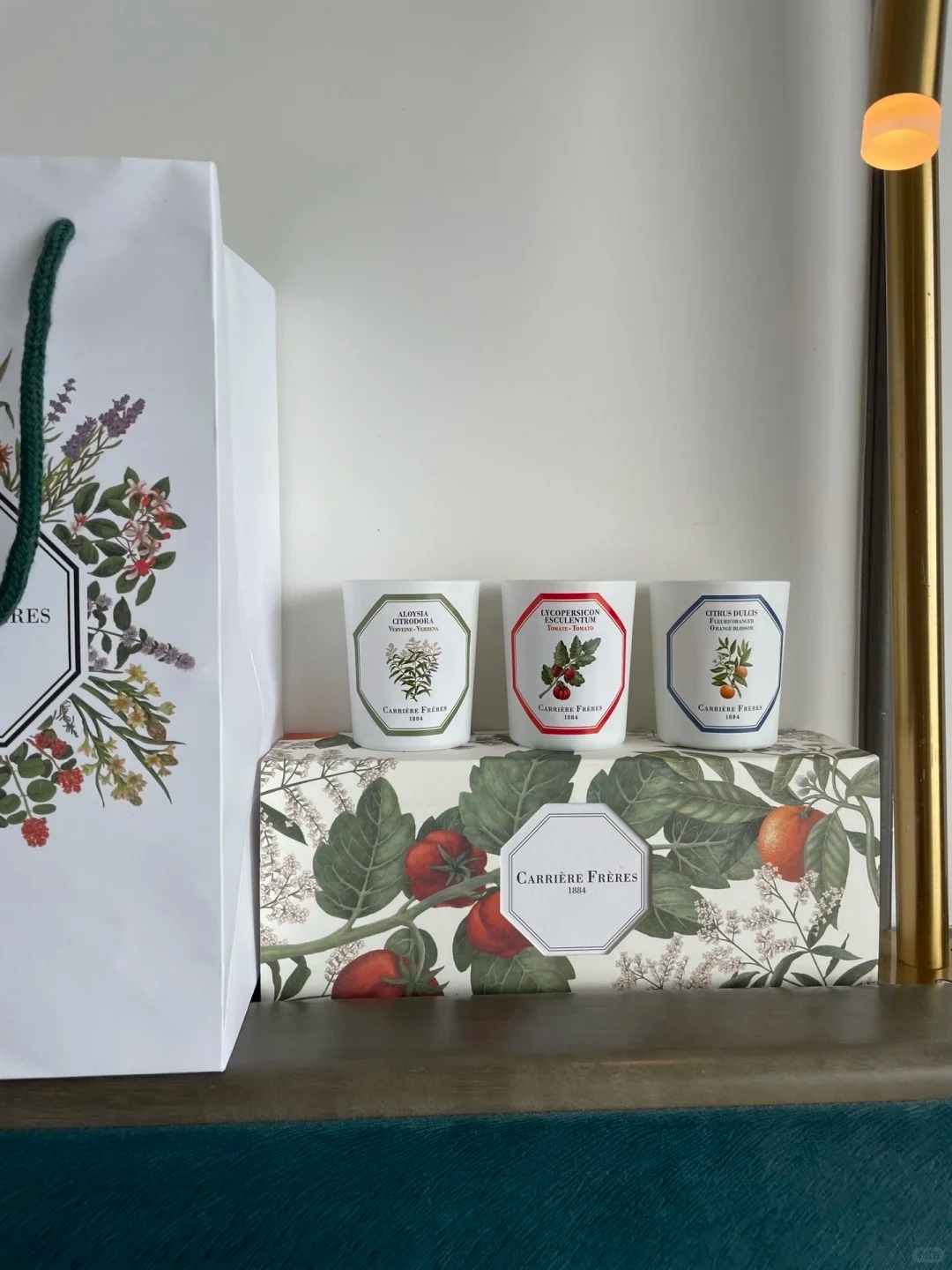 Carriere Freres Incense Candle Set 70g*3 Verveine Verbena Orange Blossom Tomate Tomato Birthday gift Candles