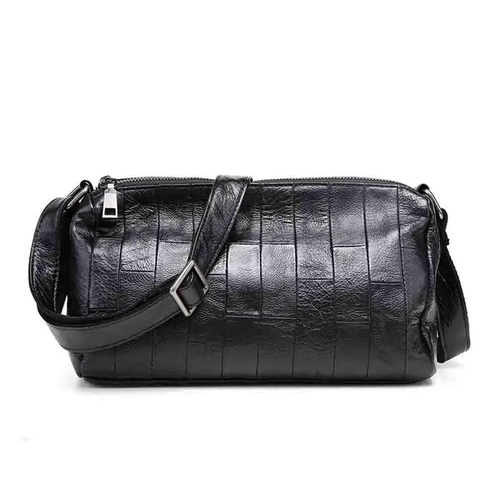 Motingsome Cowhide Women Shoulder Real Natural Leather Hobos Double Compartment Ladies Pouch Messenger Bag New