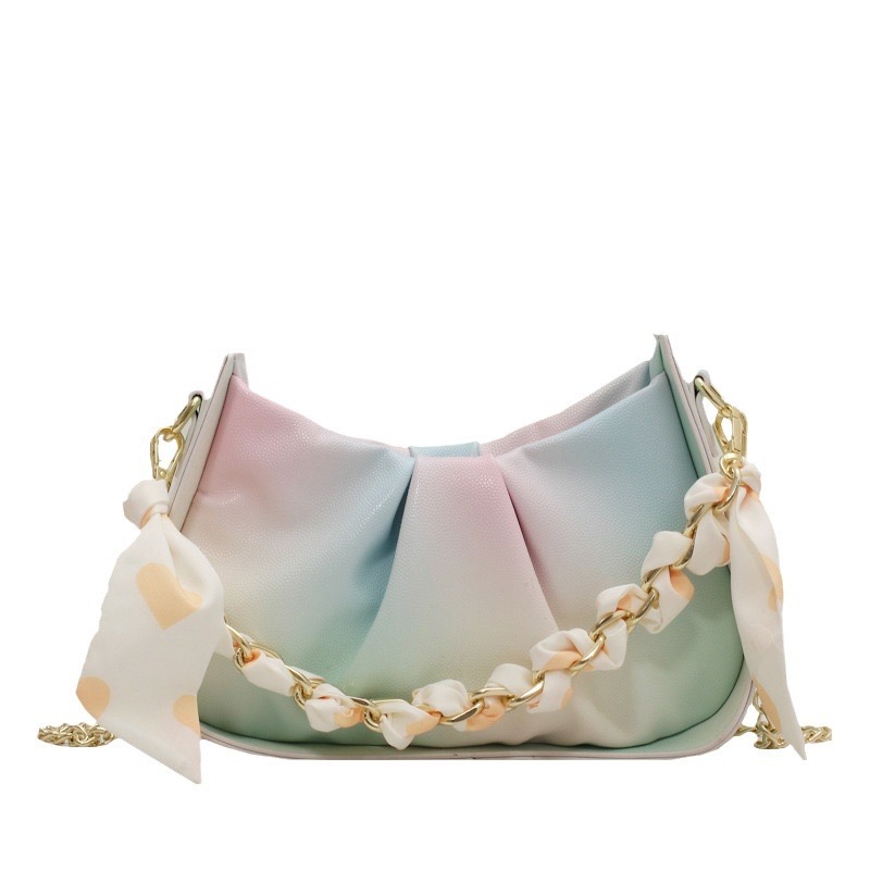 2024 New Soft Leather Texture Crossbody Women's Korean Edition New Cloud Fold Leisure Western Style Handbag Shoulder Bag