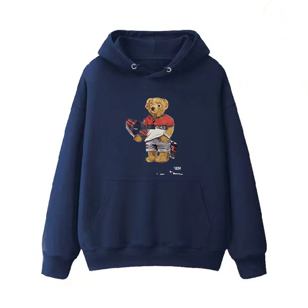 Cozy cotton hoodie with cute teddy bear hood - sports skateboard bear