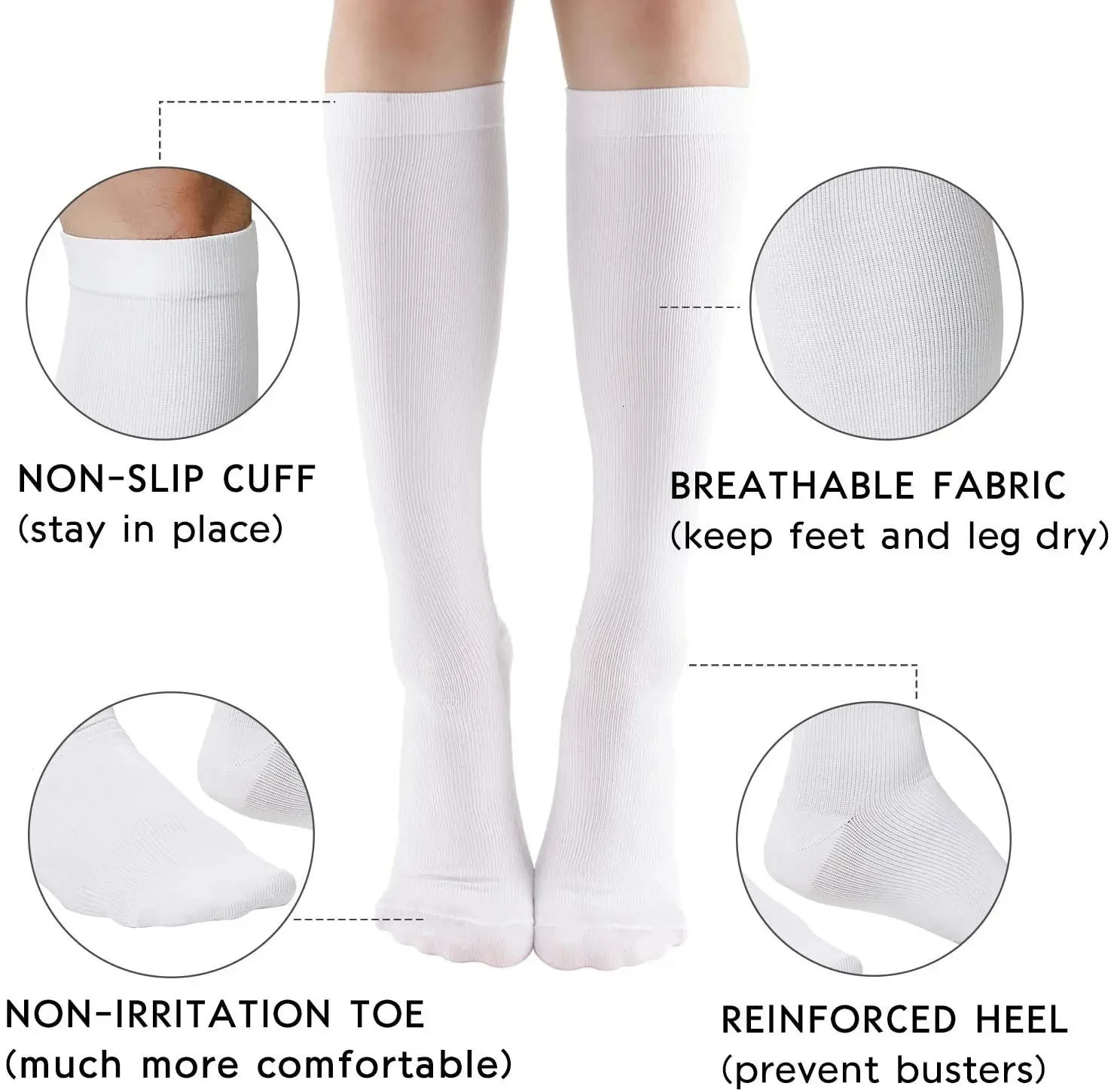 367 Pairs Compression Socks Women Edema Running Men Knee Length Cycling Football Basketball Outdoor trave 241112