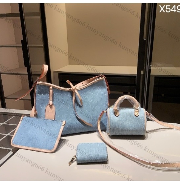 Shoulder bag three piece set denim bag designer denim designer bag shoulder bag crossbody bag handle bag shopping bag handbag drawstring bucket bag handbag
