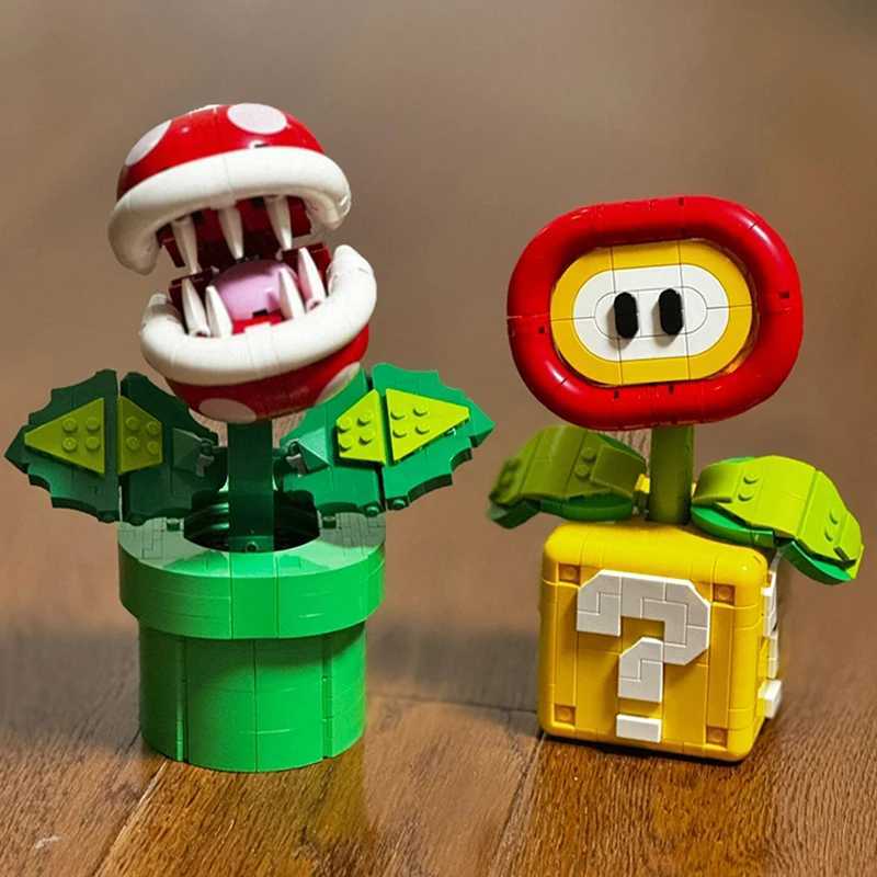 2024 NEW MOC Chomper Plant Model Fit Flame Flower Assembled Building Block Brick Children Educational Toys Kids Christmas GiftsXJ241203