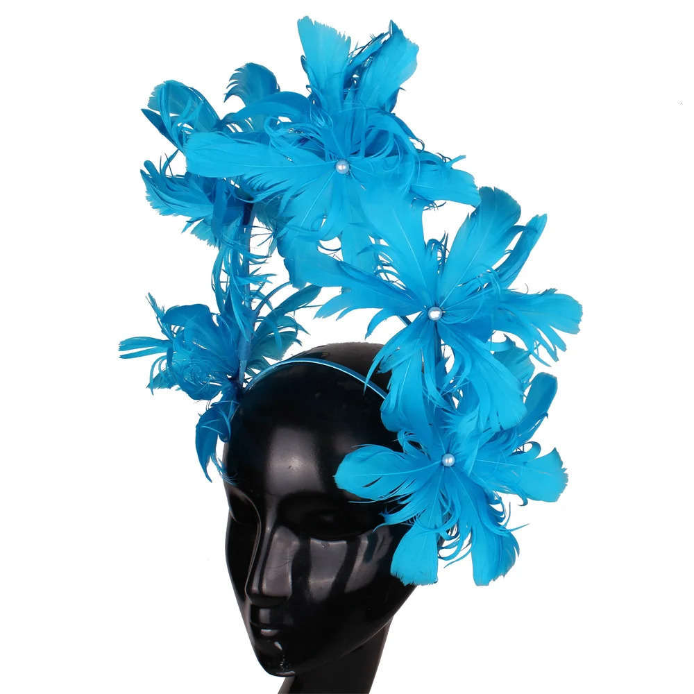 Fancy Feather Flower Headband Fascinator Womens Hat Headband Fashion Mesh Headband Elegant Womens Unique Headband Ocn 241203