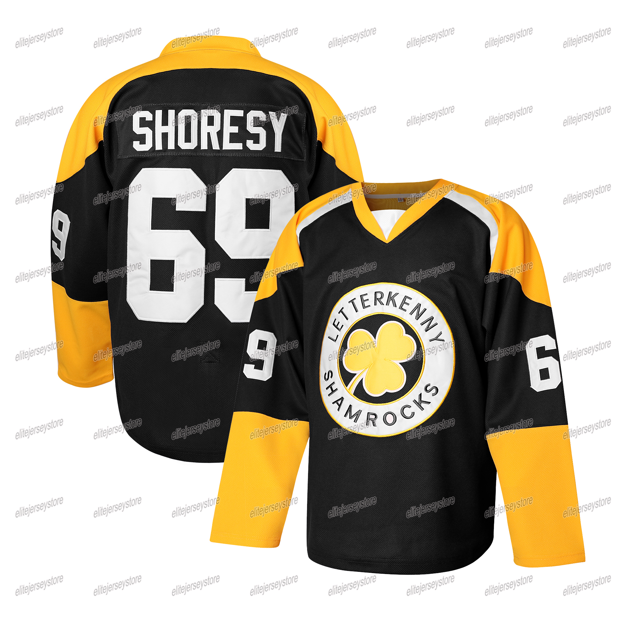 In stock Shore 69 Black Sudbury Bulldogss Hockey Jersey Red Black Blue Christmas Gift 100% Stitched Fast Shipping