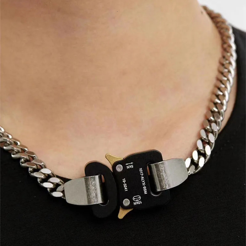 Quality Stainless Steel ALYX Hero Chain Necklace Accessories Mens Metal Buckle 1017 ALYX 9SM Necklace Chain 241202