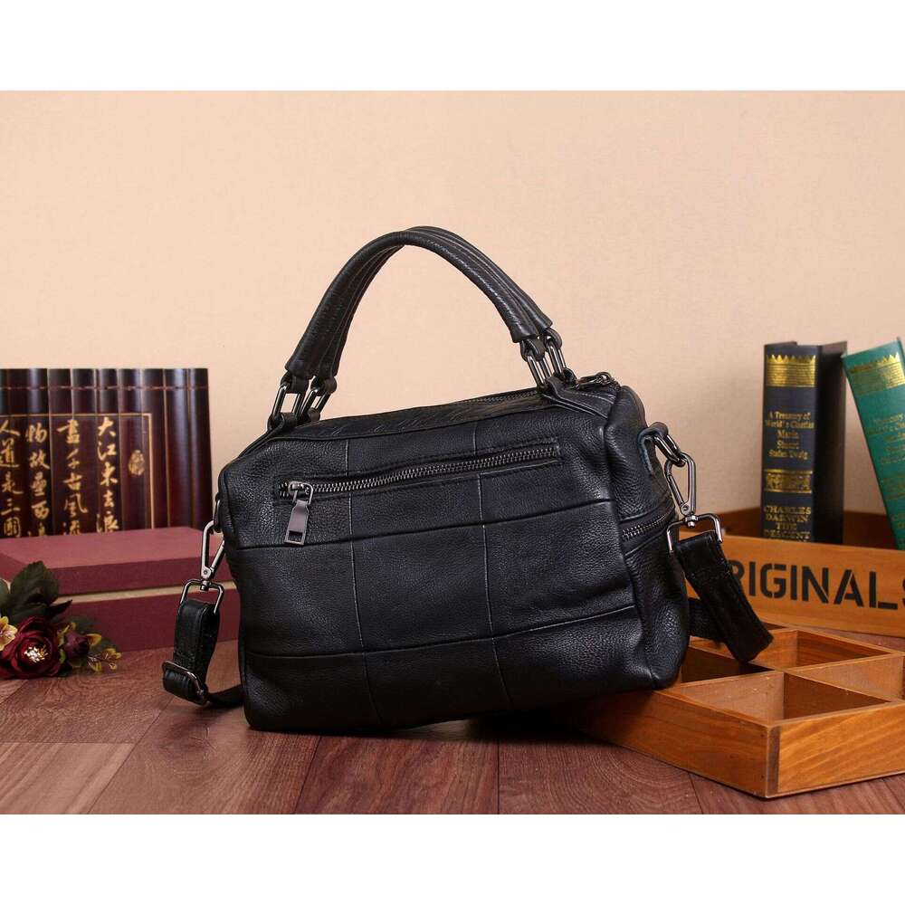 Motingsome Soft Cowhide Messenger Bag Women Leisure Handbag Crossbody Lady Flap Casual Daily Purse Top Handle Tote
