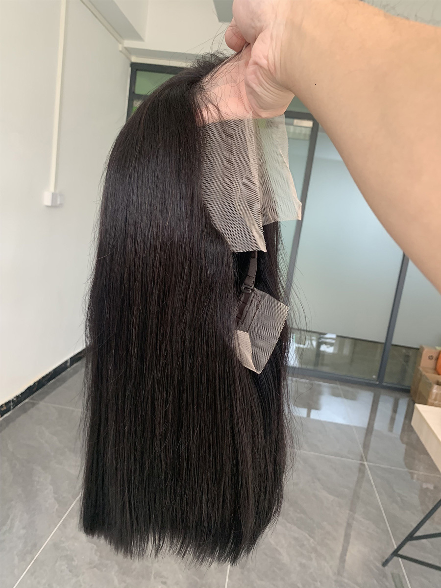 Raw Vieamese 250 Density 100 Frontal Straight Natural Black 13X4 Bob Wig Lace Front Human Hair Wigs