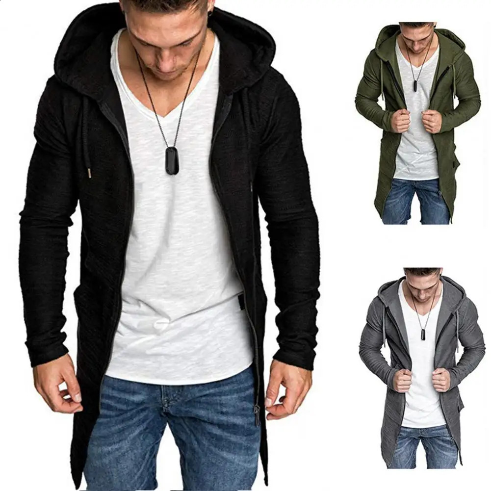 Mens cardigan wool sweater solid color autumn ultra-thin solid color jacket mens coat windproof 241203