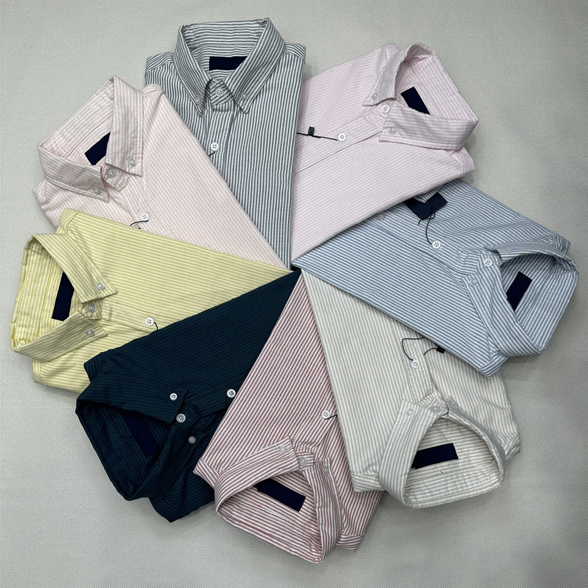 Men Casual Stripe Oxford Fabric Long Sleeve Comfortable Business Dress Shirts Spring Autumn