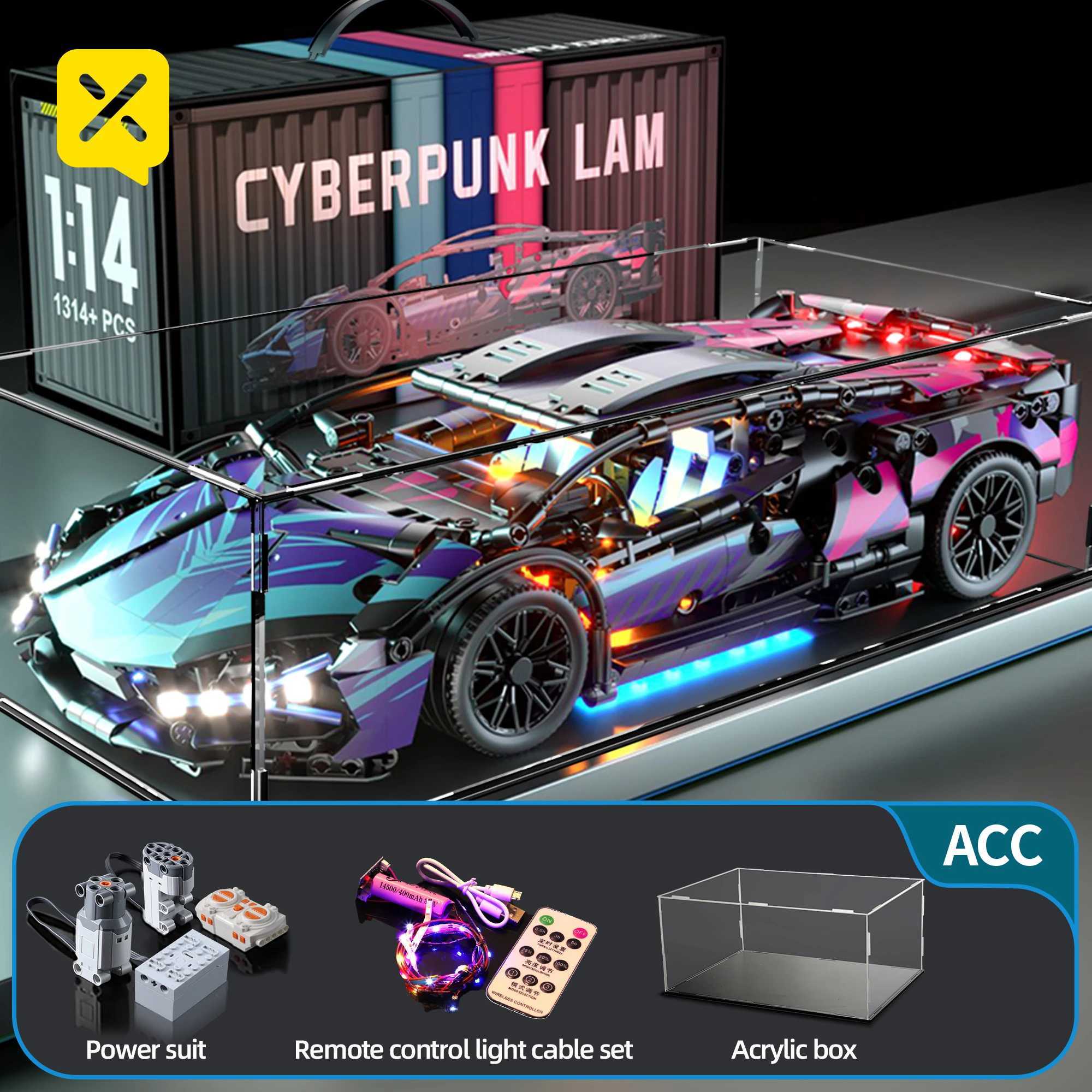 ToylinX 1314PCS Speed Car Building Block Technology Building Model Setting Supercar Brick Puzzle Toy Car For Children And AdultsXJ241203