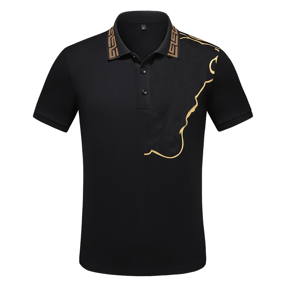 designer stripe polo shirt t shirts snake polos bee floral mens High street fashion horse polo luxury T-shirt.M-3XL