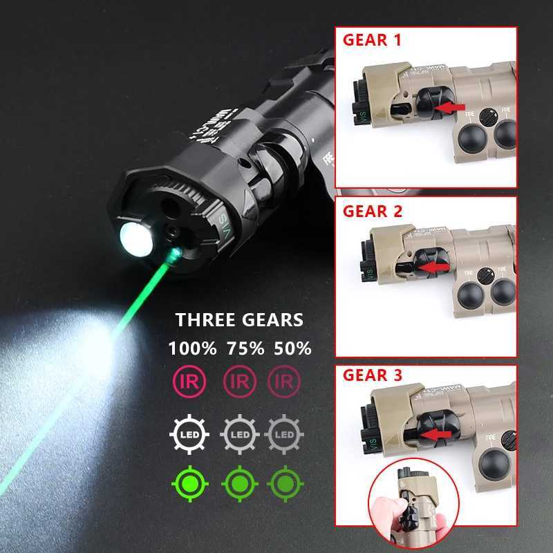 WADSN New Upgraded MAWL-C Tactical Air Gun Nylon Plastic CNC LED Aiming MAWL Red Dot Green Blue Hunting Weapon Light Infrared LaserW241204