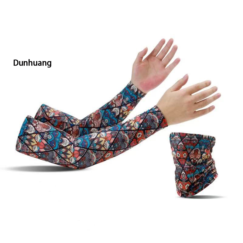 Sunscreen suit outdoor cycling summer men and women UV ice silk sleeve cover mask shade breathable