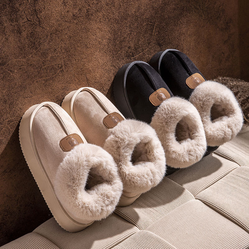 2024 New Women Fur Slippers Ankle Boots Flats Platform Short Plush Warm Flip ps Cotton Shoes Designer Brand Winter Snow Botas