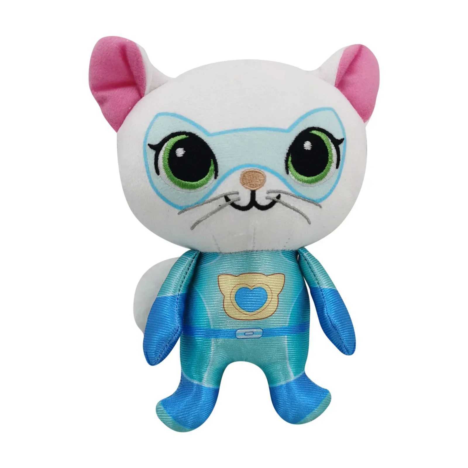 4pcs Super Kitties Team Anime Plush Toys Crystal Super Soft Plush Toy Doll Blue Kitten Green Kitten Yellow Kitten Doll Kids ToyXJ241204