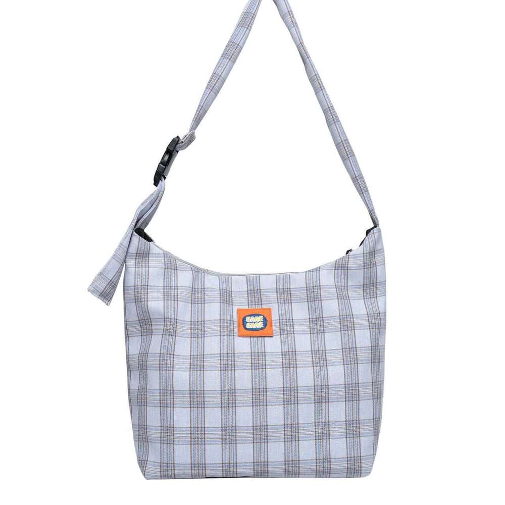 Designer Style Canvas Lazy Day Crossbody Version Of Everything Checked Cloth Bag