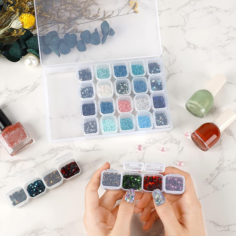28 Grid Jewelry Storage Box Diamond Painting Nail Tools Loose Beads Transparent Storage Box