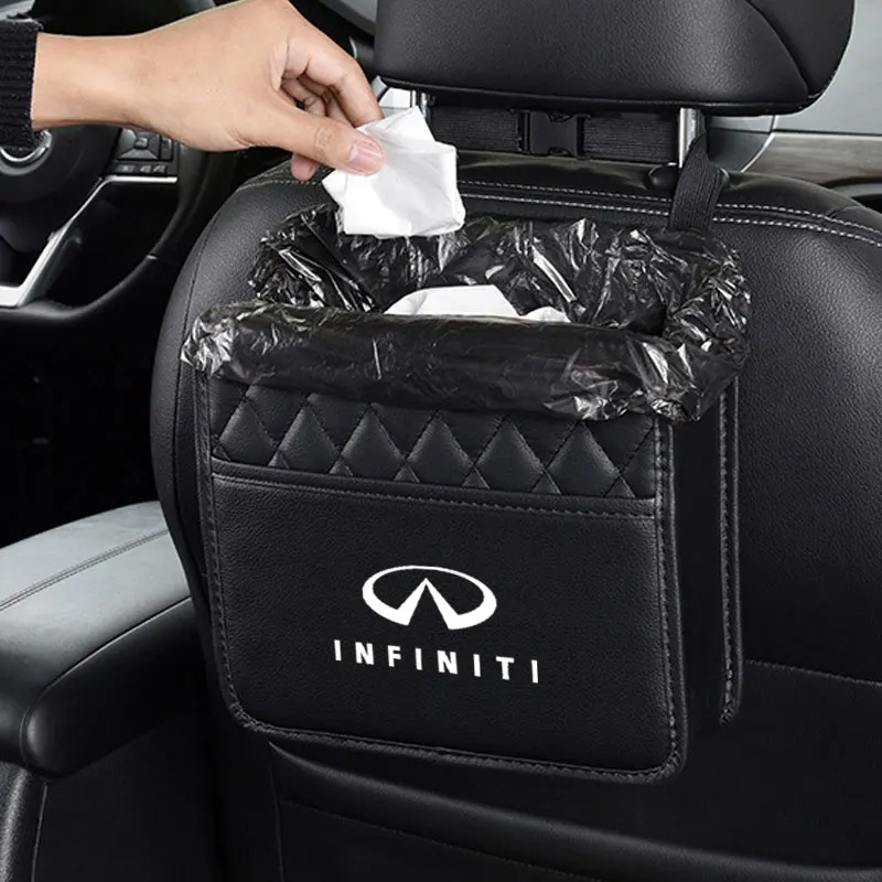 Car Hanging Bag Pocket Auto Car Storage Tissue Box For Infiniti FX35 Q50 Q30 ESQ QX50 QX60 QX70 EX JX35 G35 G37 EX3 Accessories