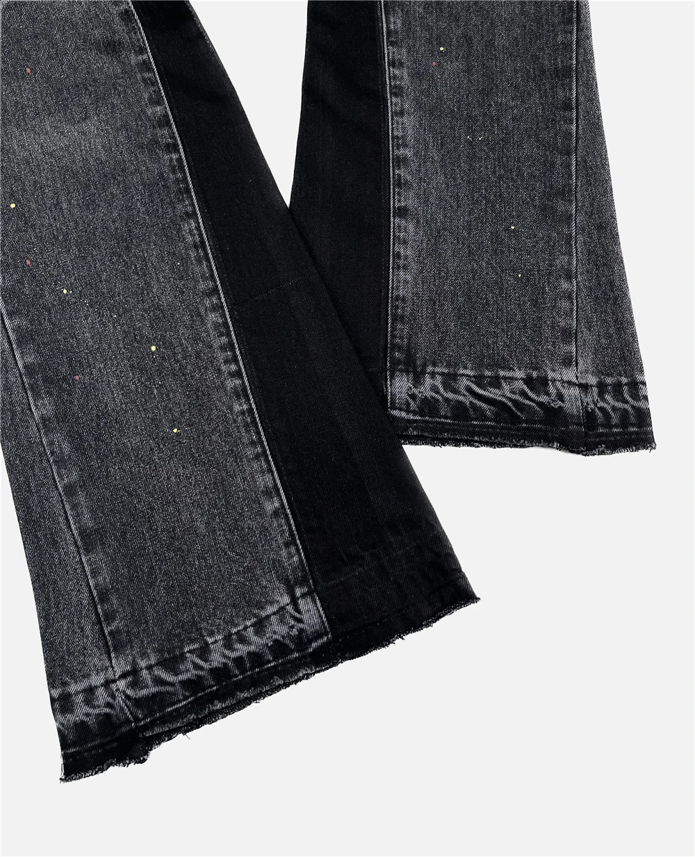 Mens spray paint splatter deconstruction jeans with cracked holes Spring and Autumn streetwear 241203
