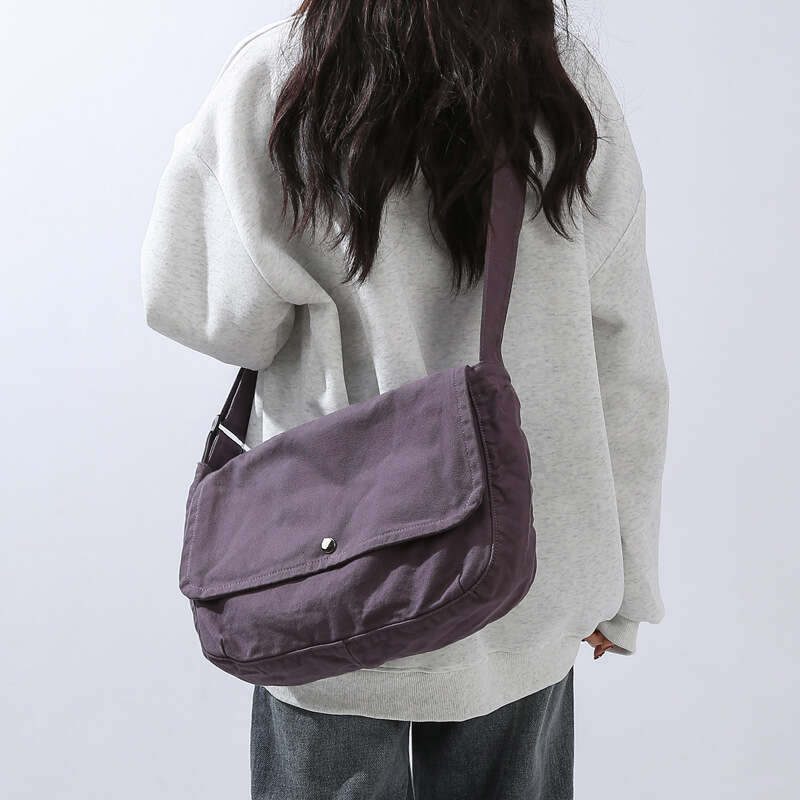 Cotton 16 Inch Canvas Fabric Women's Bag Crossbody Messenger Shopping Classes Shoulder Minimalist Tote Bags