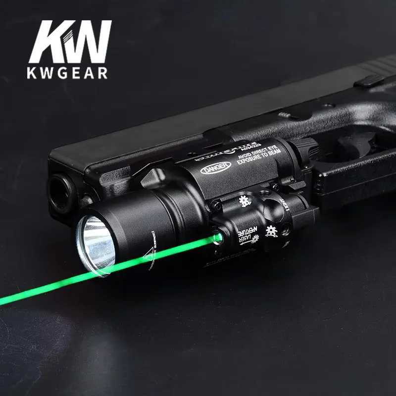 Surefir X400 tactical air gun hanging weapon light 600 lumens LED pistol flashlight with green and red laser indicators X300W241204