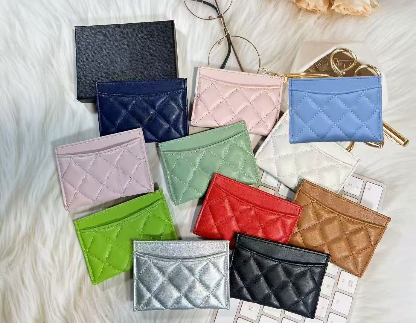 Women card holder designer wallet cardholder designer purse women genuine Leather Womens men Purses Mens Key Ring Credit Coin Mini Wallet wholesa