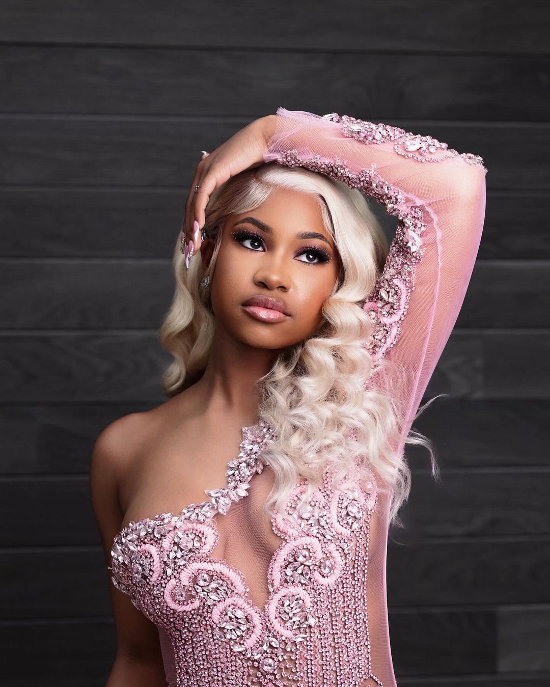 Pink Mermaid Prom Dresses 2024 Rhinestones One Shoulder Tiers Tulle Evening Formal Party Second Birthday Engagement Gowns Plus Size Dress For Special 