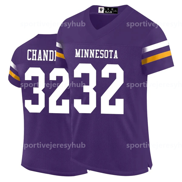 Shxinet Mens/Women/Youth 9 J.J. McCarthy 18 Justin Jefferson Football Jersey T.J. Hockenson Turner Addison Lewis Bynum Randy Moss Harrison Smith Harri
