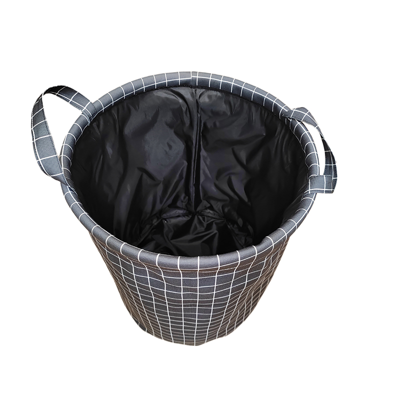 Black checkered foldable dustproof dirty clothes basket Practical Foldable Dustproof