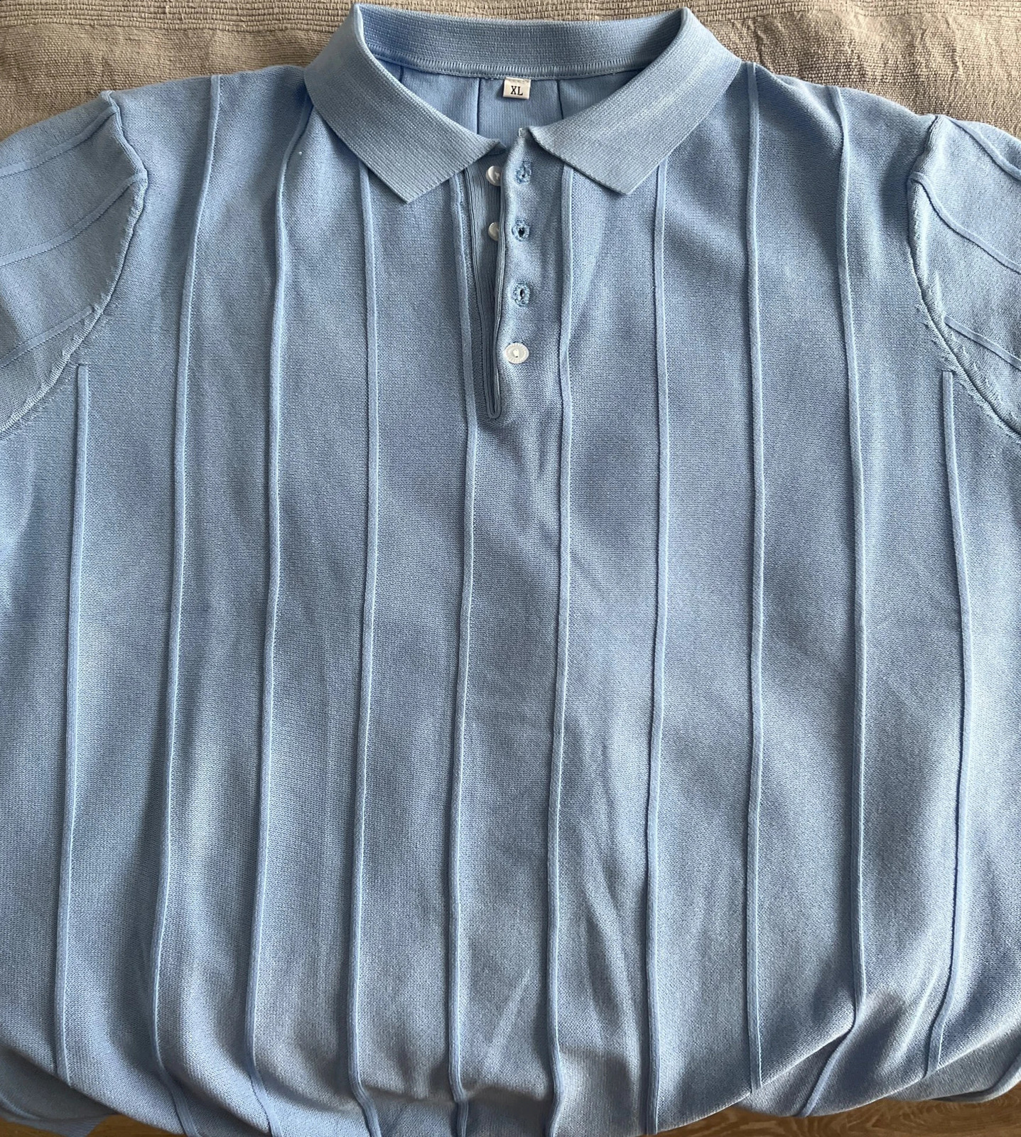 Spring and summer knitted polo shirt mens casual lapel button fashion striped pure cotton top latest silk cotton knitted 241203